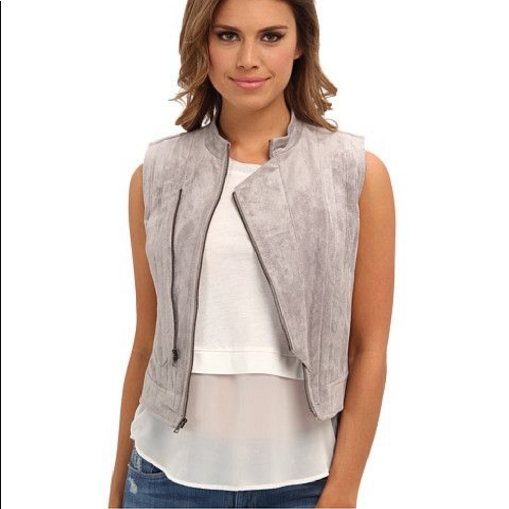Gray suede BCBG vest